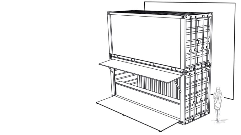 Mediacontainer Motainer_Shopcontainer plus LEd-Container